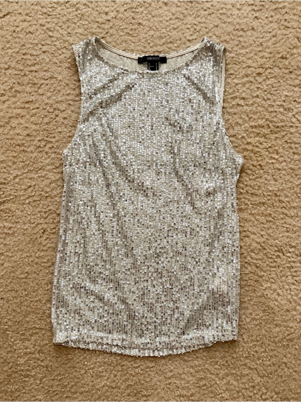 Forever 21 Silver Sequin Tank Top